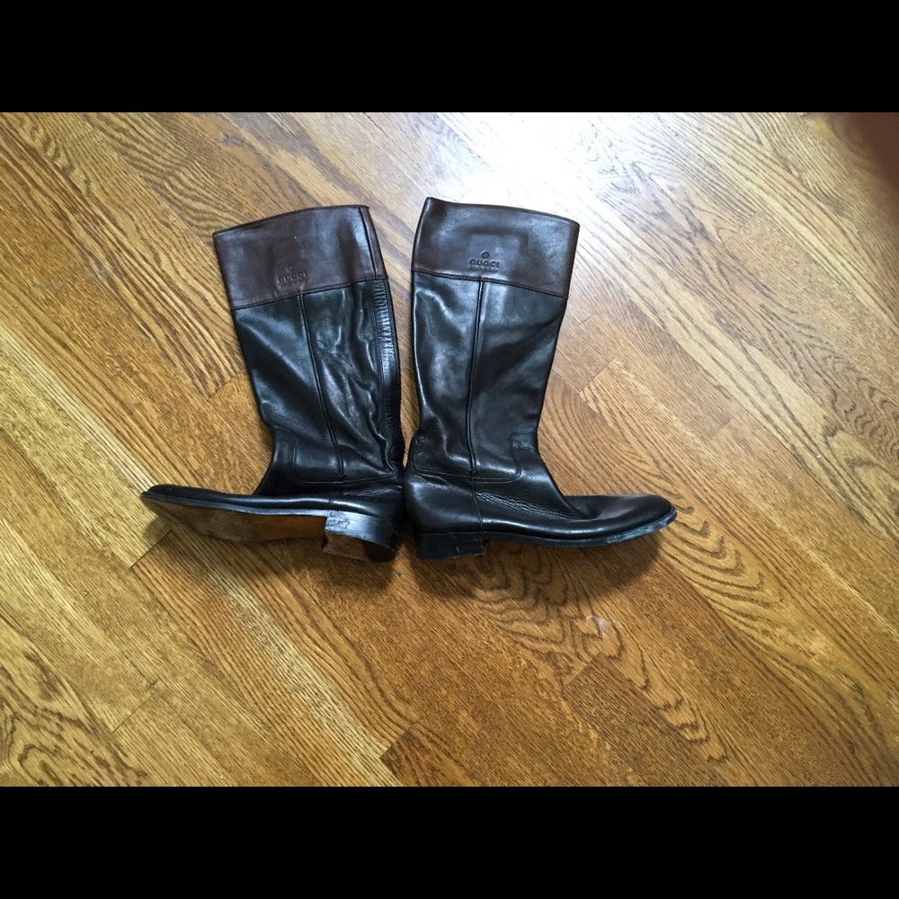 Amazing, amazing, black and brown leather boots.